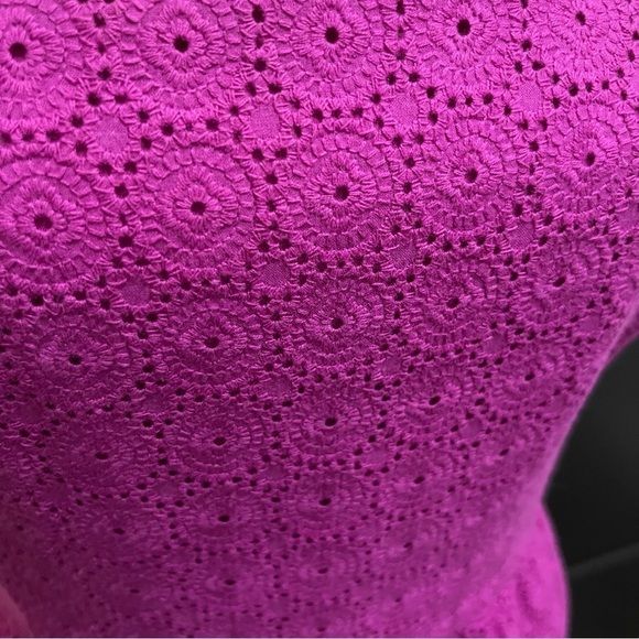 Kensie Fuchsia Off The Shoulder Eyelet A-Line Mini Dress Small - Picture 4 of 13